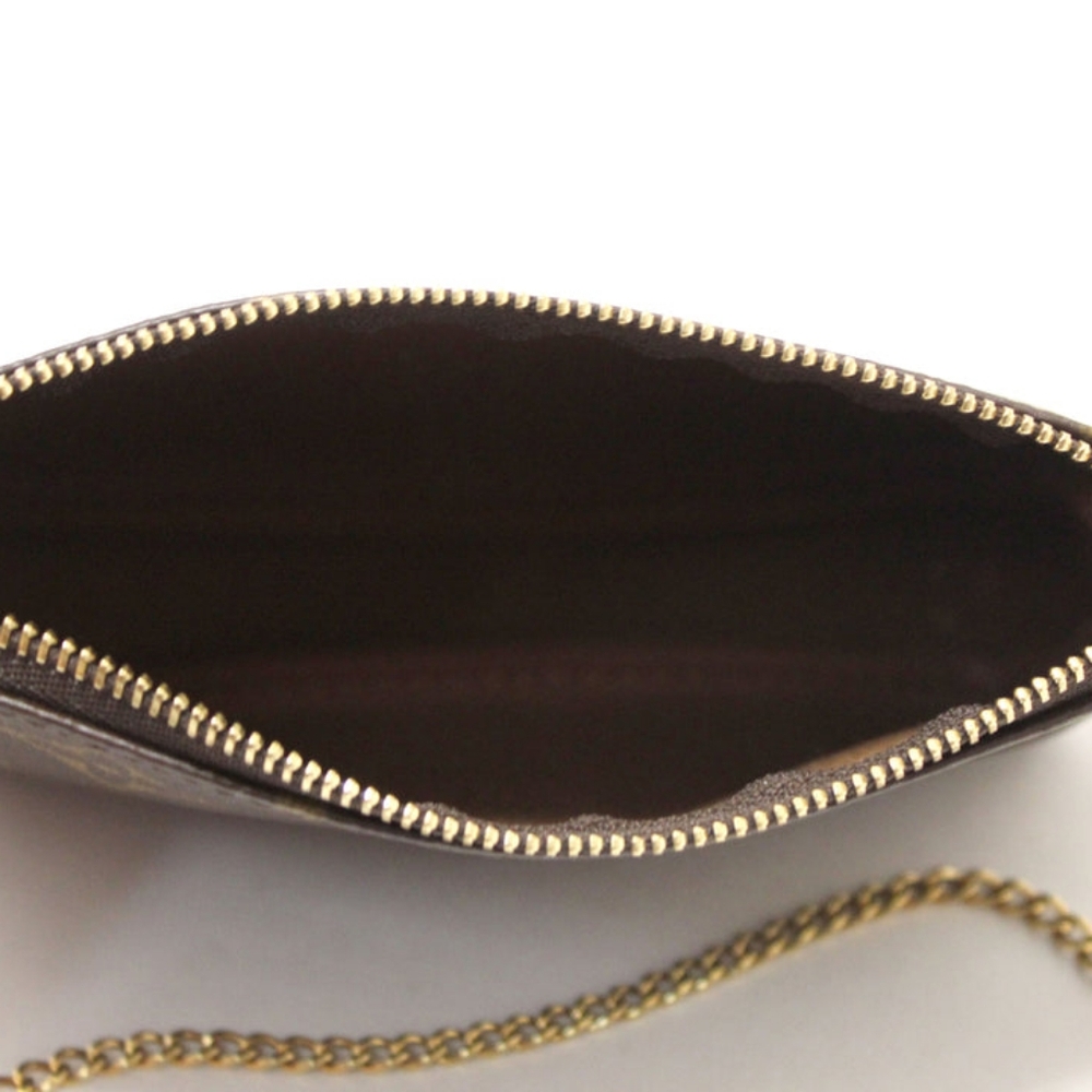 Authentic Louis Vuitton Brown Monogram Mini Pochette in Excellent Condition - Picture 7 of 13